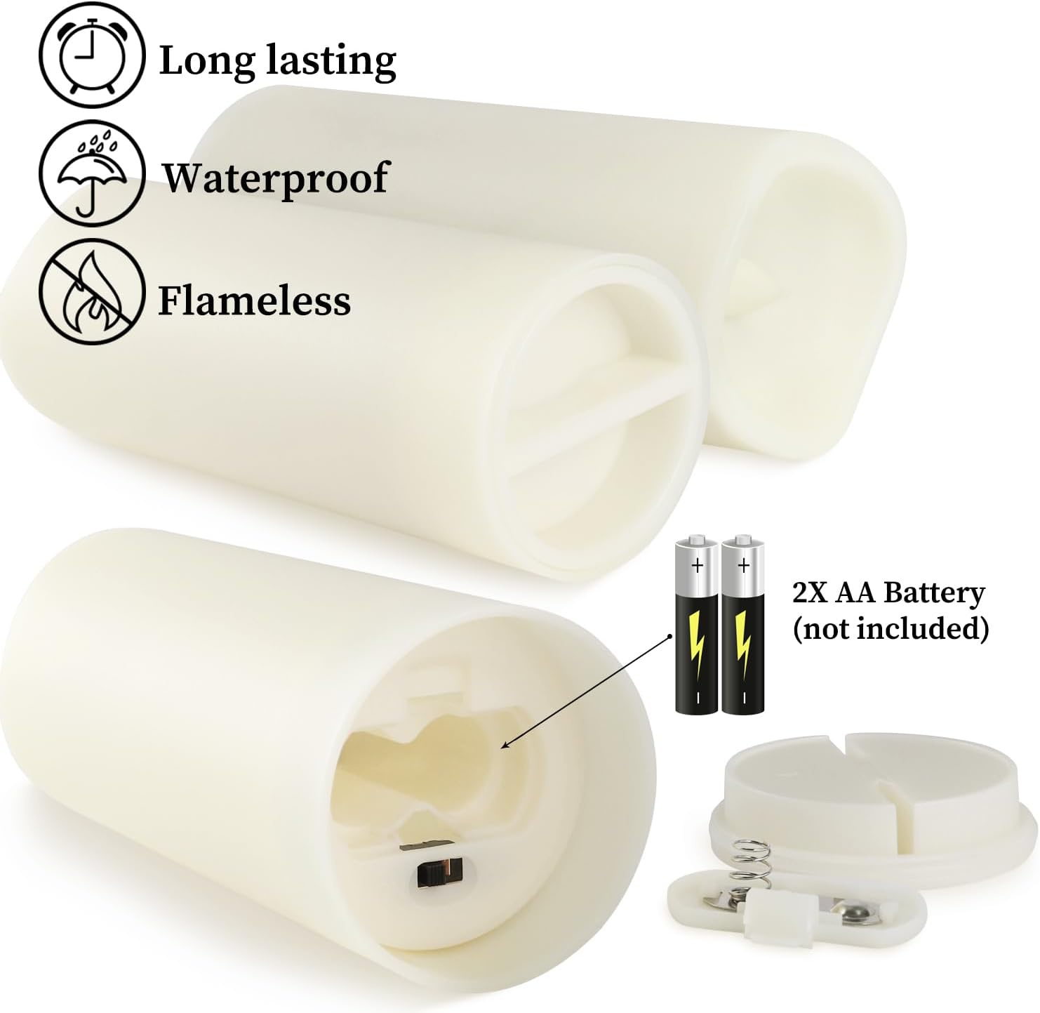 36-Pack Flickering Flameless Candles with Remote Control - LED Fake Candle Perfect for Wedding,Outdoor,Table,Halloween,Christmas Decor - Create a Magical Ambiance Effortlessly(Three Sizes)