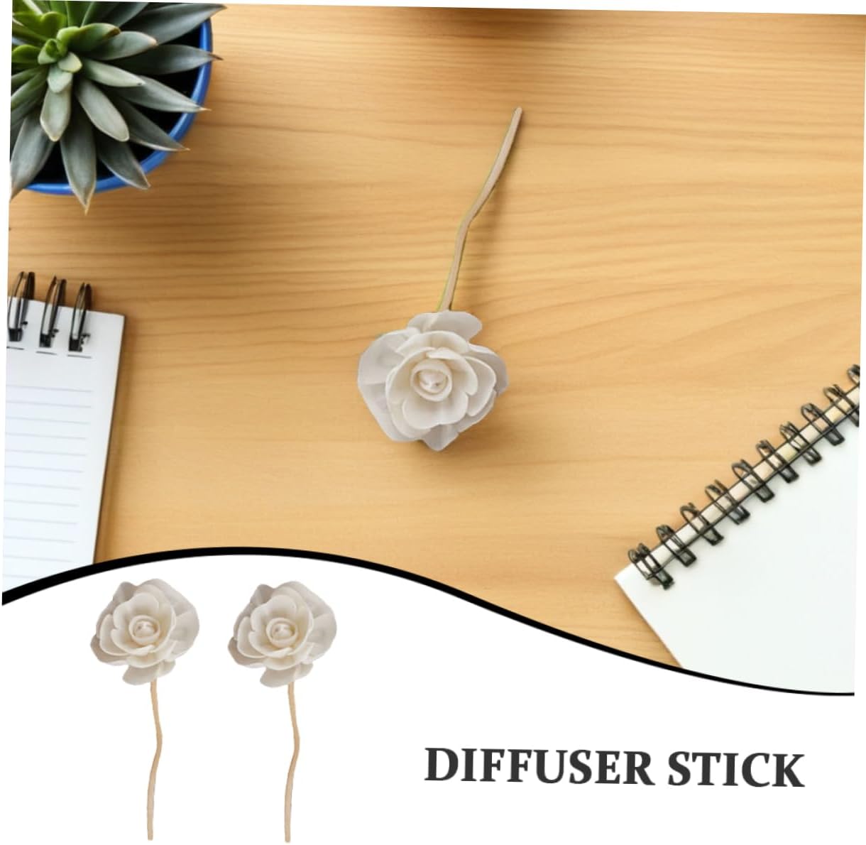 Ipetboom 5PCS Rattan Flower Aromatherapy Diffuser Sticks Natural Fragrance Reeds for Home Wedding Decor Scented Replacement Rods for Oil Diffusers