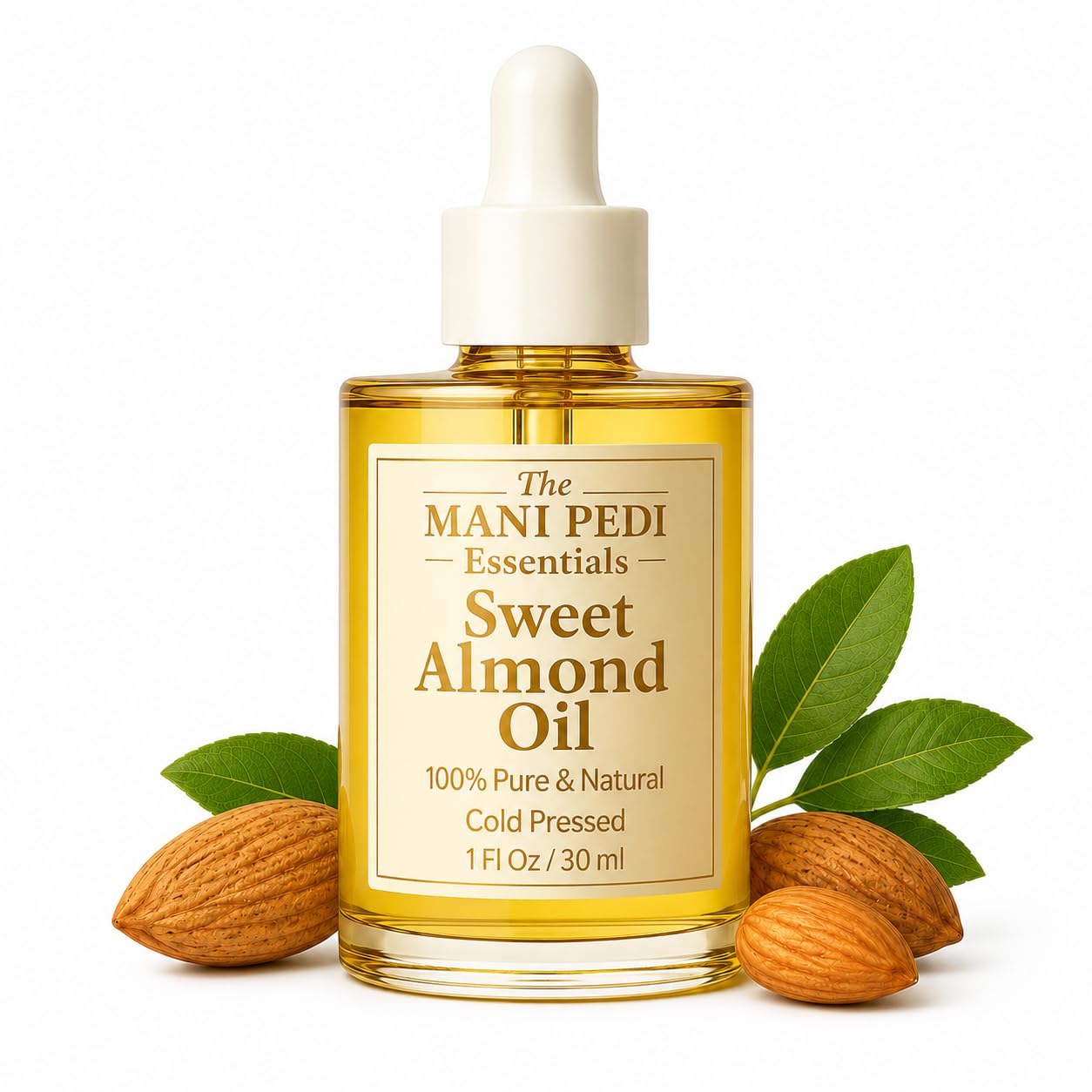 TMPE 100% Pure, Organic Sweet Almond Oil. Cold Pressed Natural Moisturizing Oil for Hair, Skin & Body - 1 Fl Oz