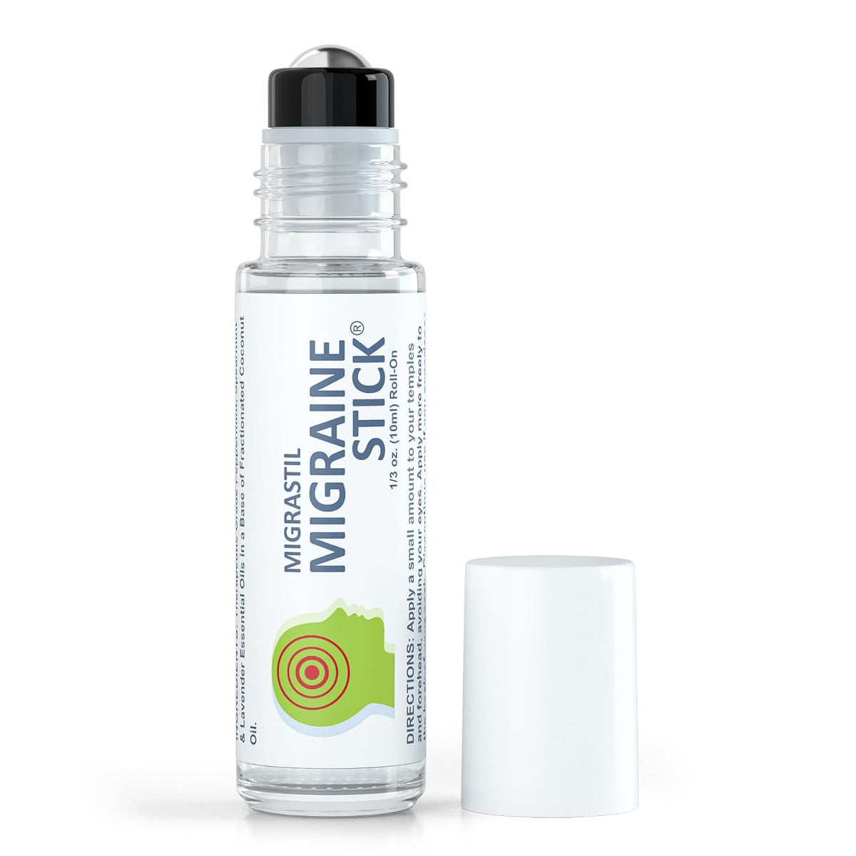 Basic Vigor Migrastil Migraine Stick Rollon - Fast Cooling Comfort for Your Head. Aromatherapy with Peppermint & Other