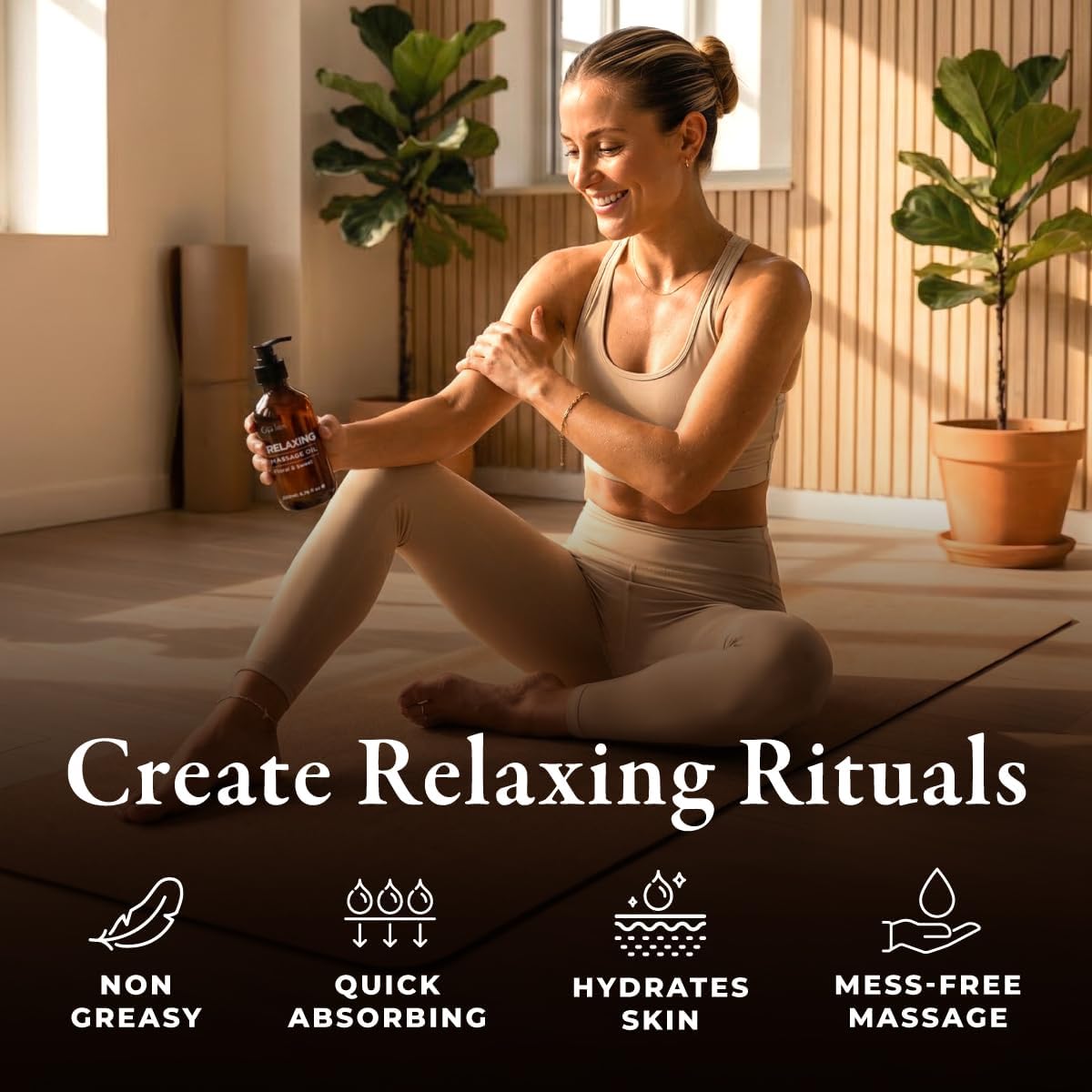 Gya Labs Relaxing Massage Oil - 6.76 Fl Oz - Massage Oil For Deep Relaxation And Daily Wellness - Fast-Absorbing And Non-Greasy Formula, Non-Gmo And Cruelty-Free