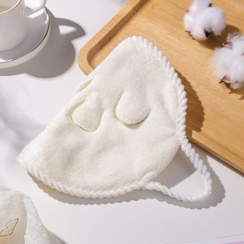 luzen 2Pcs Soft Face Steaming Towel Mask Reusable Facial Steamer Mask Towel Thick Cold Hot Compress Moisturizing Beauty Skin Care Spa Face Towel for Women Beauty Salon or Home Use, White