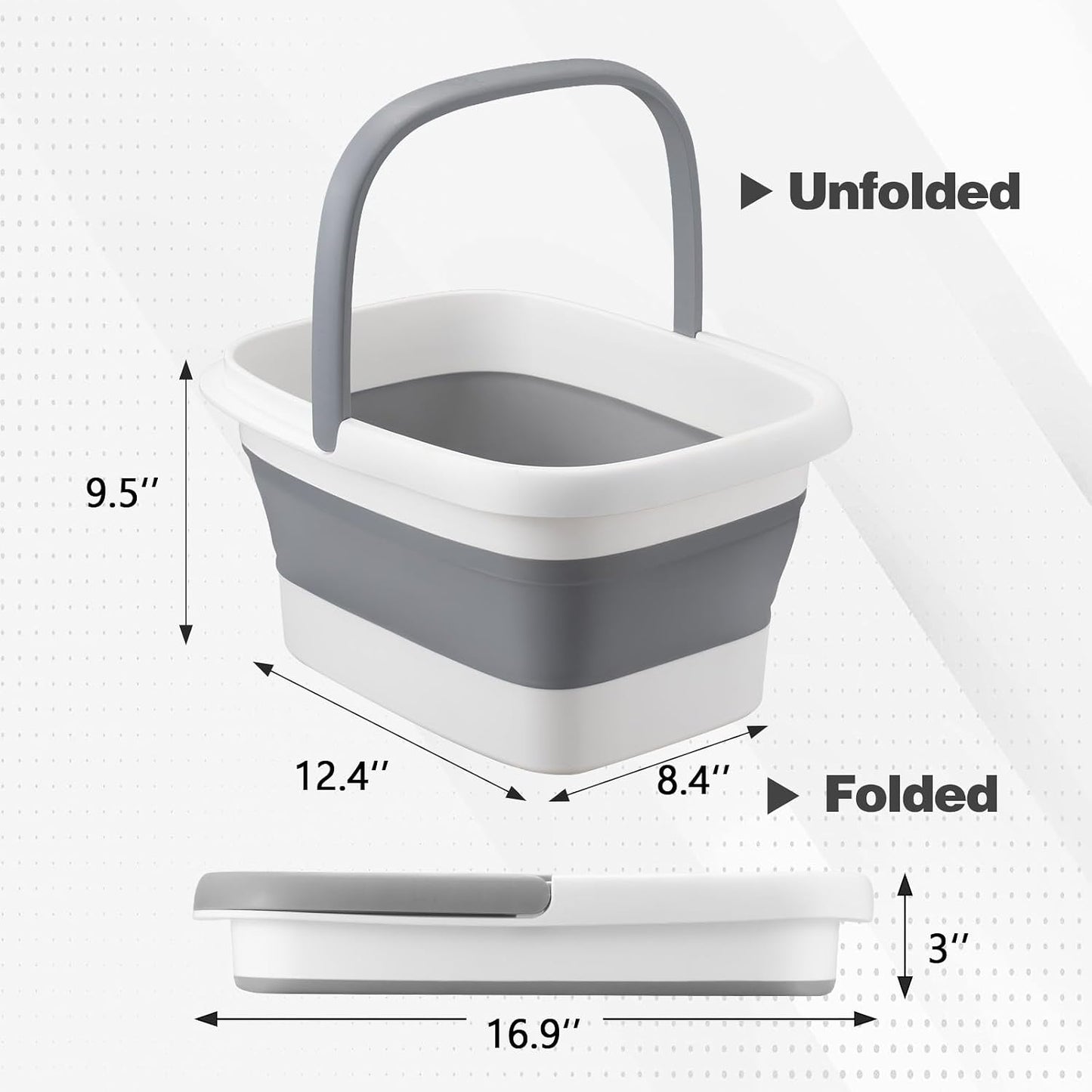 Collapsible Foot Bath Basin for Soaking Feet, Portable Foot Soak Tub with Handle & Massage Acupoint, Multifunctional Folding Bucket for Home Spa