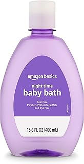 Amazon Basics Tear-Free Night-Time Baby Bath, Soothing, Lightly Scented, 13.6 Fl Oz, 1-Pack (Previously Solimo)