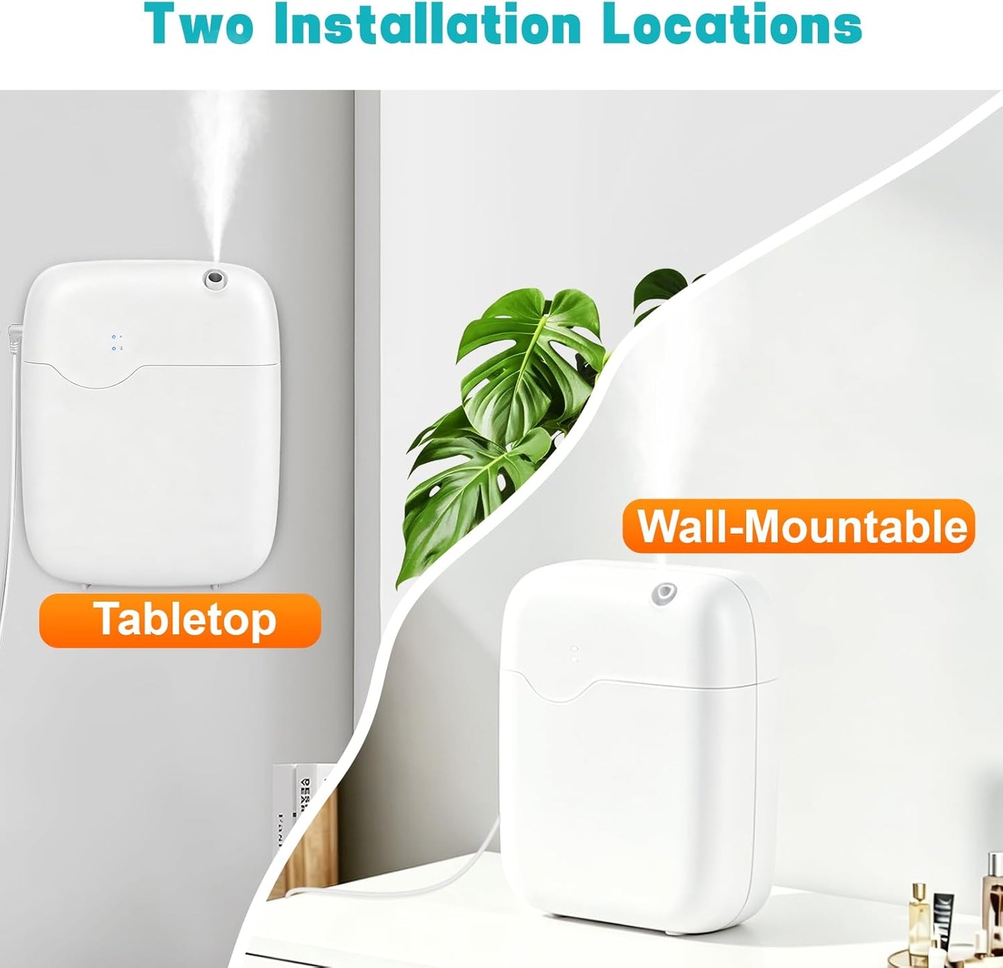 Waterless Essential Oil Diffuser, Bluetooth Smart Cold Air Scent Machine with 400ml Oil Bottle, 2000 Sq.Ft Coverage Aromatherapy Diffusers for Large Room Home Hotel Office Spa with App Control (White)