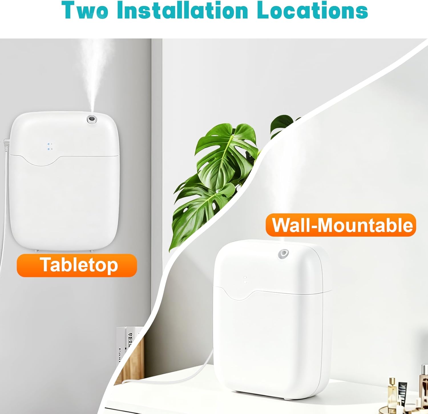 Waterless Essential Oil Diffuser, Bluetooth Smart Cold Air Scent Machine with 400ml Oil Bottle, 2000 Sq.Ft Coverage Aromatherapy Diffusers for Large Room Home Hotel Office Spa with App Control (White)