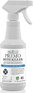 Premo Guard Natural Mite Spray – 16 oz Bottle – Plant Based Treatment for Dust, Spider, Carpet, Bird, Rat Mites – Safe for Families, Pet, Home, Bedding & Furniture When Used As Directed