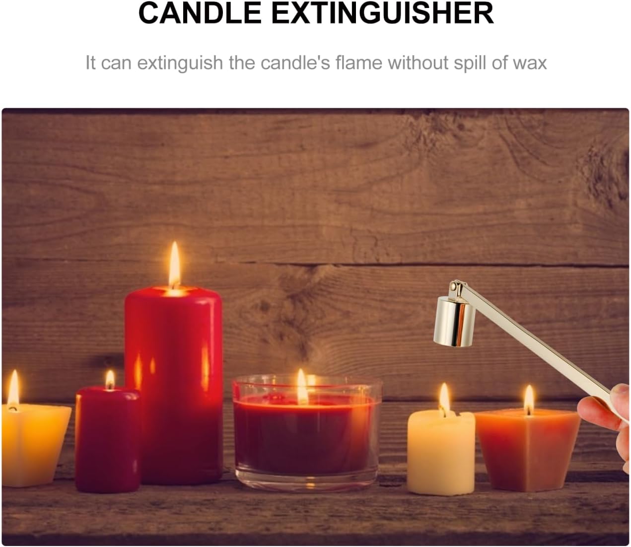 Zerodeko 1pc Straight Cover Candle Snuffer Flame Snuffer for Candles Accessory Device