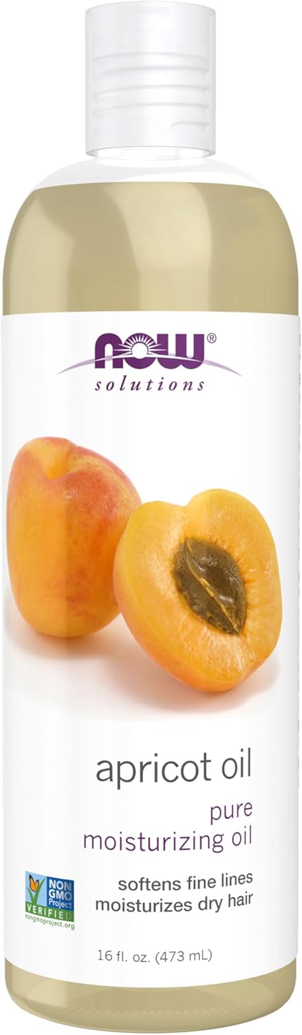 NOW Foods Solutions, Apricot Kernel Oil, Hair Moisturizer, Rejuvenating Skin Oil, Softens Fine Lines, 16-Ounce