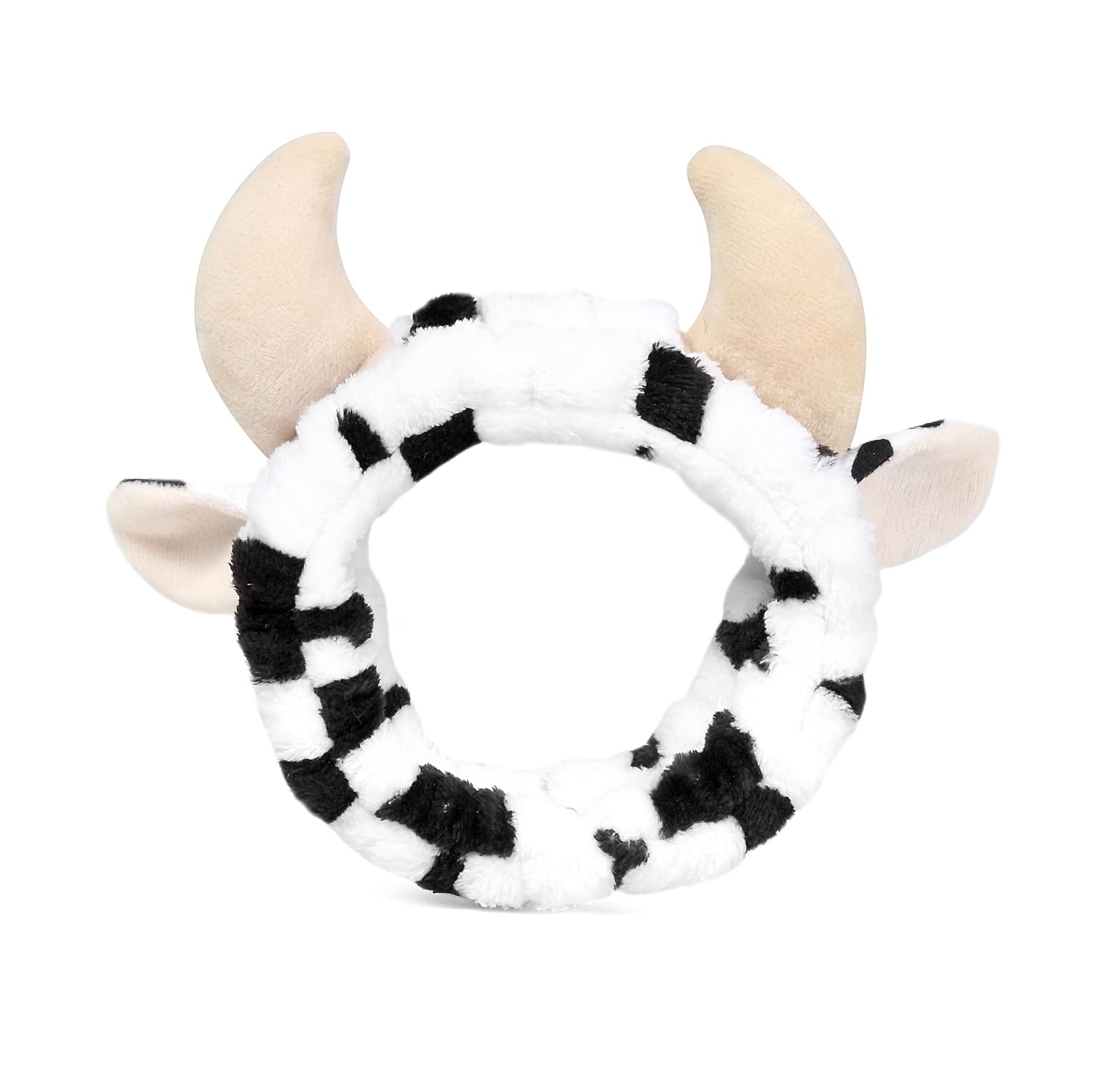 4PCS Cow Print Headbands for Washing Spa Face Wristband Set, Bath Makeup Skincare Hair Bands Western Highland Stuff Gifts for Women