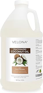 velona MCT Coconut Oil 1 Gallon / 128 Fl Oz | 100% Pure and Natural Carrier Oil | Fractionated | Skin, Face, Body, Hair Care | Use Today - Enjoy Results