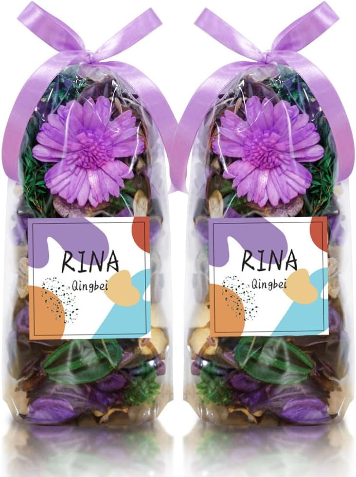 Qingbei Rina Spring Potpourri Bags,Lavender Scented Potpourri Bowl Filler,Purple Decorative Dried Flowers,Home Fragrance Sachet of Petals, Vase Fillers,Bathroom Decor(8.4 oz)