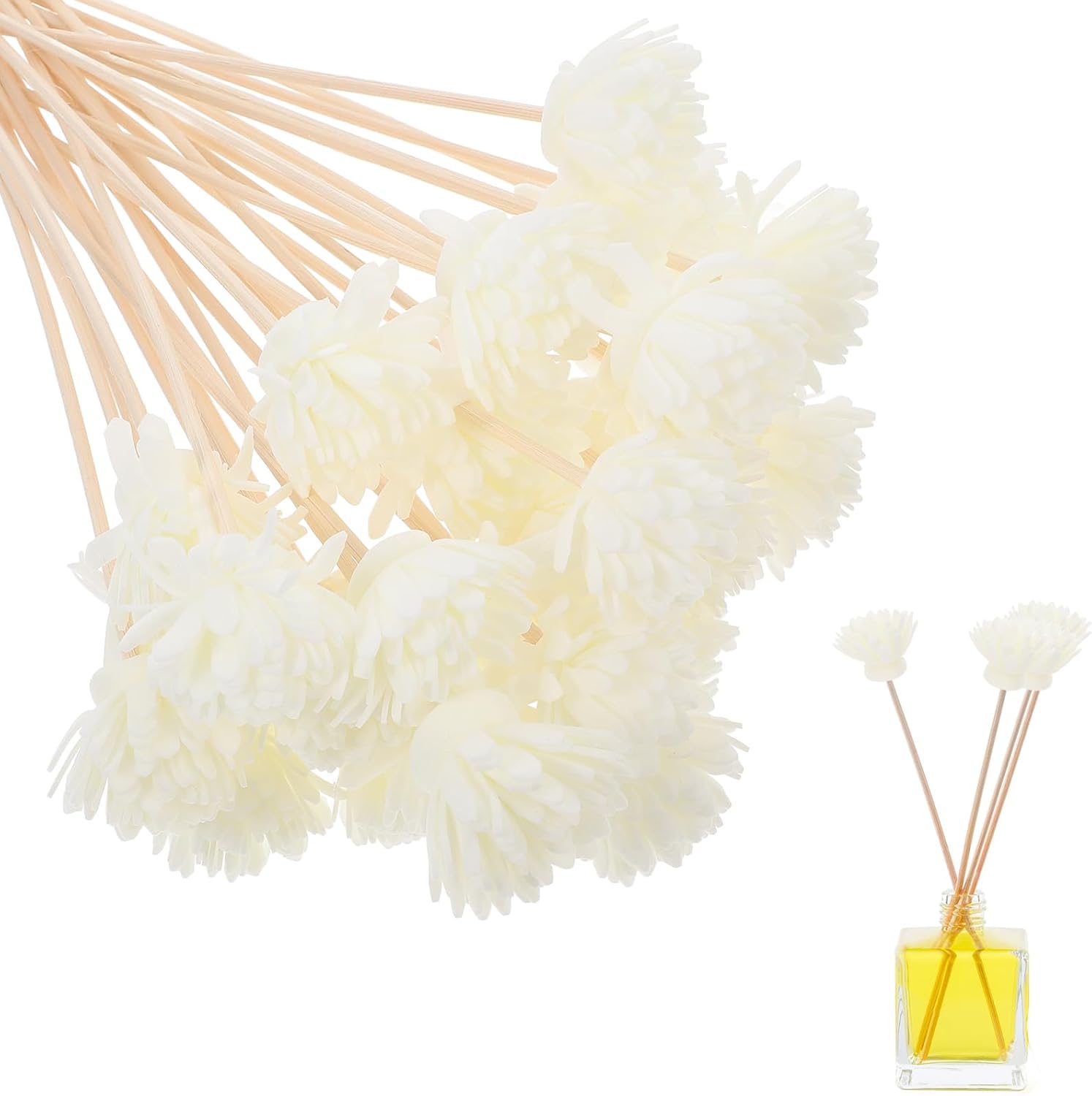 Beavorty Air Diffuser Oil Diffuser Sticks 30pcs Rattan Diffuser Sticks Aroma Diffuser Sticks Refill Replacement Reed Fragrance Diffuser Vase Fillers Diffusers