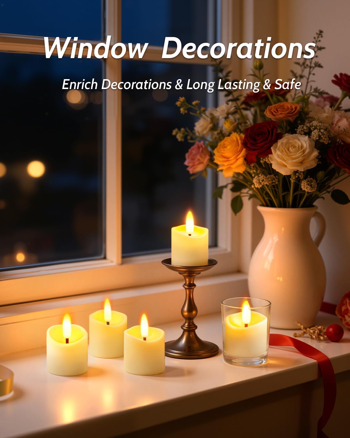 Rechargeable Flameless Candles with Remote Timer, 1.5"x2" LED Votive Fake Candles, Flickering Tea Lights Candles Battery Operated for Wedding Party Windows Table Home Decor (6 Pack)