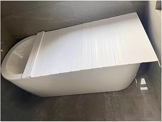 Bathtub Tray Folding Bathtub Cover Bathtub Caddy Tray Bath Lid, PVC Dust-Proof Board Insulation Cover Scalable Shutter Bath Lid Bath Tub Accessories, 22 Size Multifunctional(80x150x0.6cm)