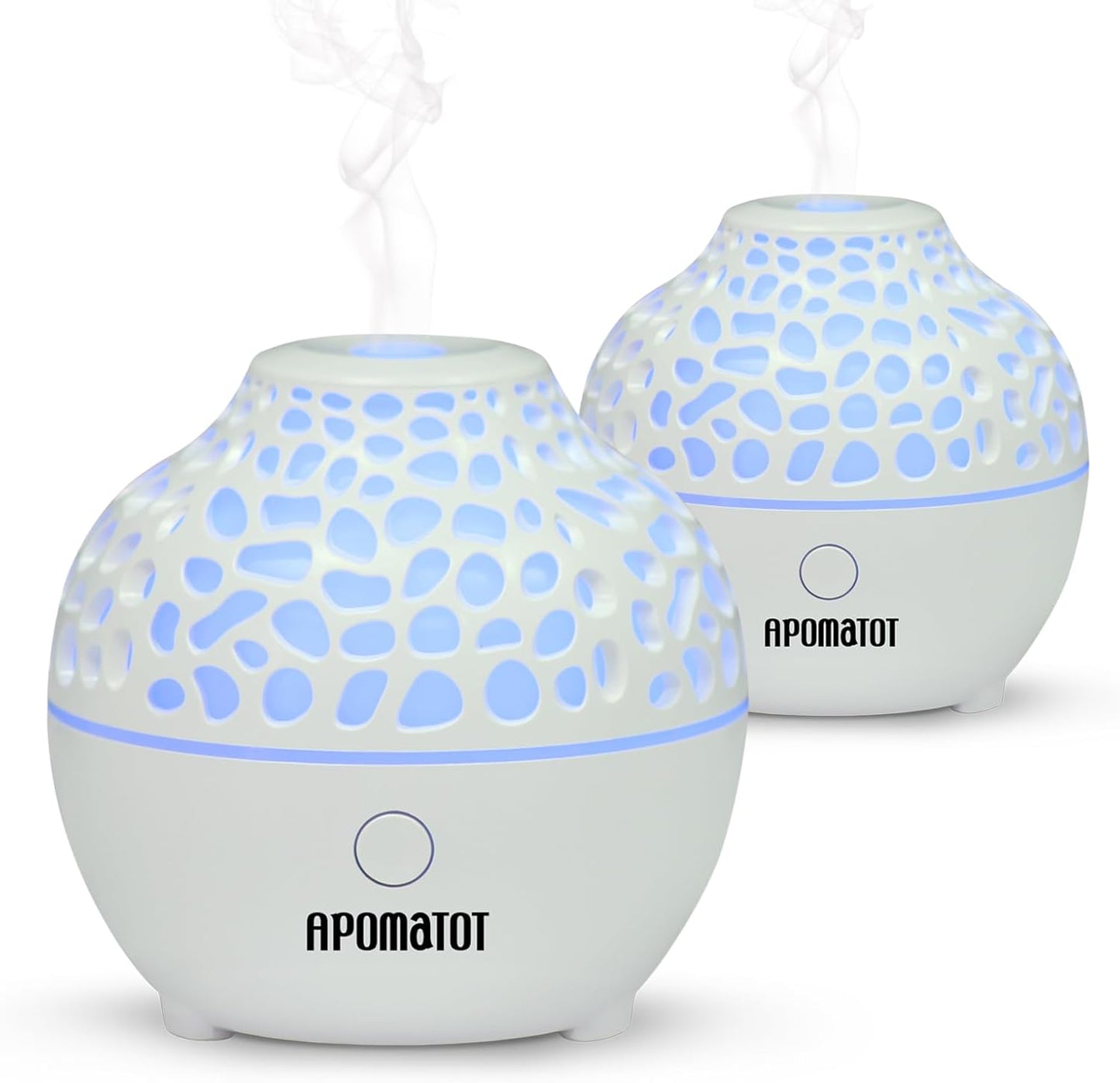 2 Pack Essential Oil Diffuser,Mini Portable Aromatherapy Diffusers,60ml Cool Mist Humidifier with USB 7 LED Light Color,Waterless Auto Shut-Off for Gift Home Office Room