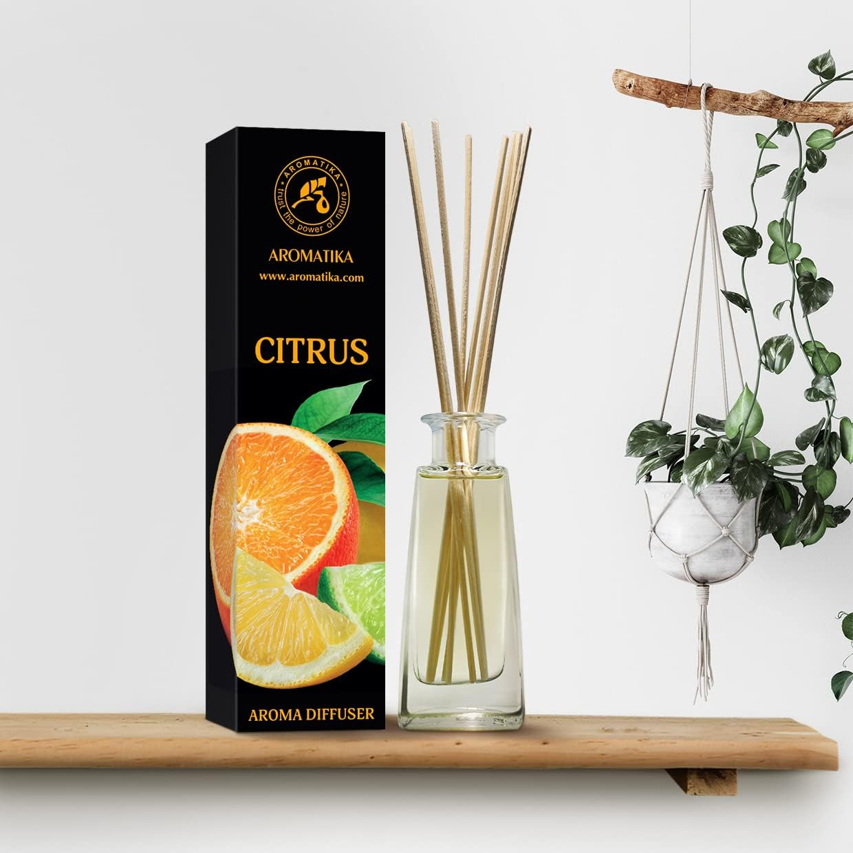 Citrus Reed Diffuser 3.4 Fl Oz (100ml) Room - Fragrance Oil Reed Diffuser with Rattan Sticks - Room Freshener - Relaxation Fragrance - Scented Diffusers - Fragrance