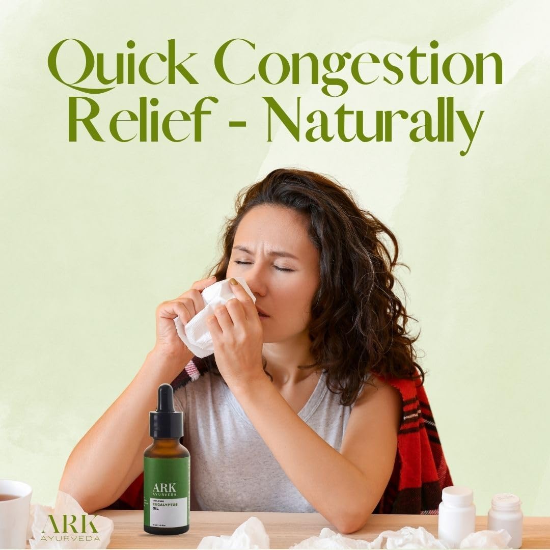 100% Pure Eucalyptus Essential Oil | Natural Congestion Relief, Aromatherapy for Breathing Comfort, Muscle Massage & Home Freshness – Undiluted Therapeutic Grade – 1 fl oz, 30 ML