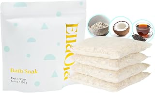 ELLAOLA Oatmeal Bath Soak for Babies Kids & Adults - Baby Bath Tea Soaks Made with Prebiotics to Relieve Dry, Itchy, Eczema Prone Skin While Gently Cleansing, Fragrance Free I 4 Bath Tea Soaks