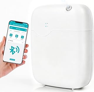 Waterless Essential Oil Diffuser, Bluetooth Smart Cold Air Scent Machine with 400ml Oil Bottle, 2000 Sq.Ft Coverage Aromatherapy Diffusers for Large Room Home Hotel Office Spa with App Control (White)