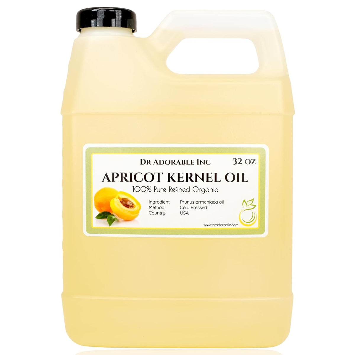 Dr Adorable - 32 Oz - Apricot Kernel Oil - 100% Pure Natural Organic Cold Pressed