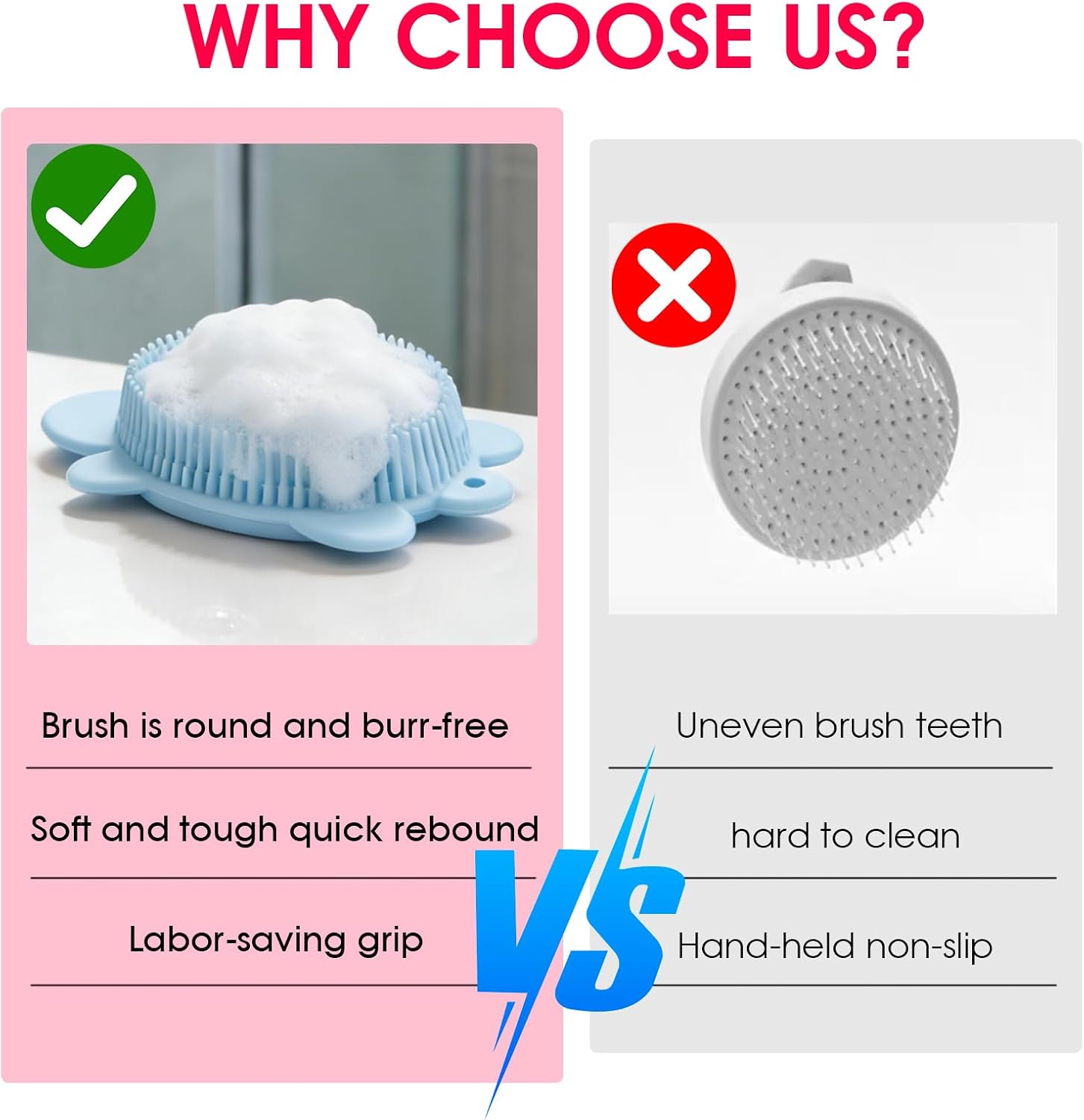 Baby Shower Brush,Kids Silicone Body and Back Exfoliating Mitt - Soft Bristles, Gentle Exfoliation, Cute Turtle Design Makes Children Love Bathing(Wathet)