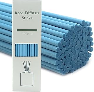 100PCS Aromatherapy Volatile Sticks，Reed Diffuser Sticks 3mm in Diameter, Rattan Wood Sticks Essential Oil Aroma Diffuser Sticks Refill Replacement for Aroma Fragrance (Blue, 8 in)