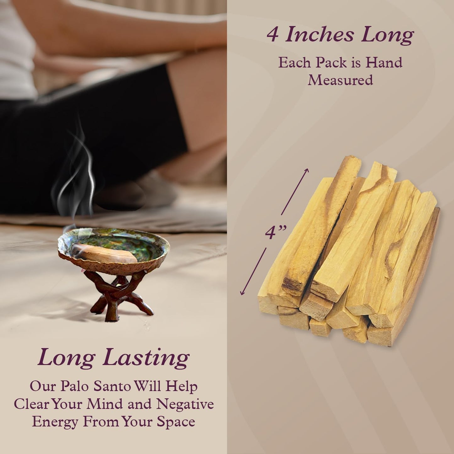 Purple Canyon Palo Santo Incense Sticks - 12 Pack | Sustainably Harvested Natural Incense for Smudging, Meditation, Cleansing, and Stress Relief