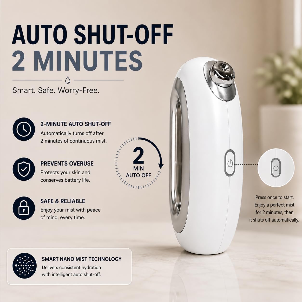 Facial Steamer Nano Mist – Portable USB Rechargeable Face Mister for Hydrated Glowing Skin – Ultra Fine Cold Mist for Makeup Settings, Dry Skin & Travel Beauty Device,
