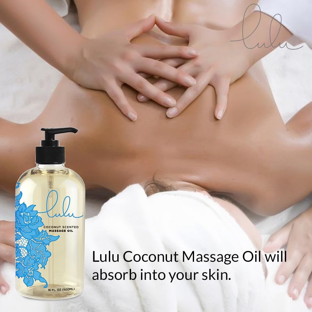 Lulu Coconut Aromatherapy Massage Oil Coconut & Cocoa Butter Blend 16oz