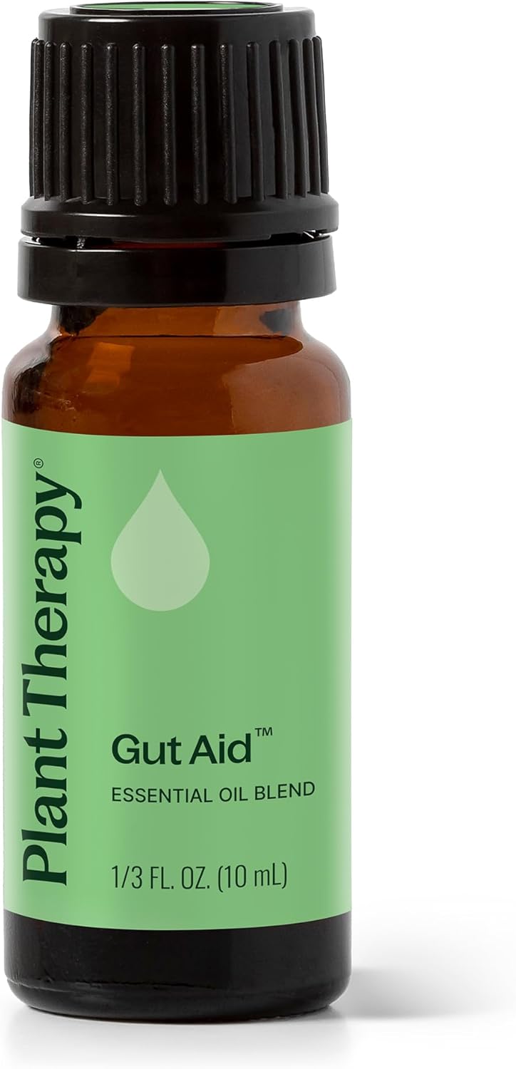 Plant Therapy Gut Aid Essential Oil Blend 10 mL (1/3 oz) 100% Pure, Undiluted, Natural Aromatherapy for Upset Stomach Relief