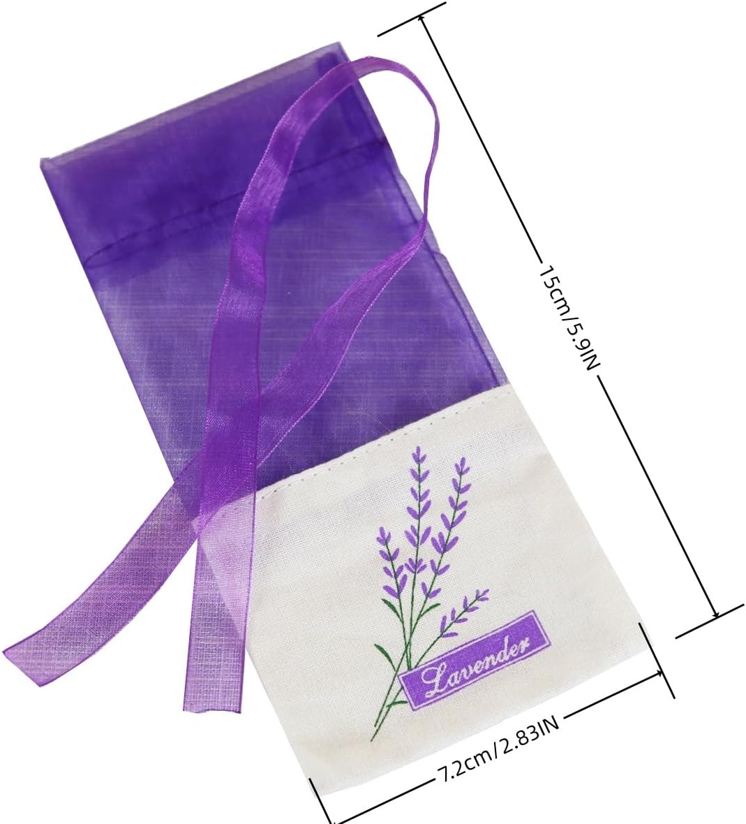 Sachet Empty Bags Mesh Lavender Sachets Linen Organza Gauze favor Bags Sacks for Lavender, Spice and Herbs (12 Purple Drawstring Bags)