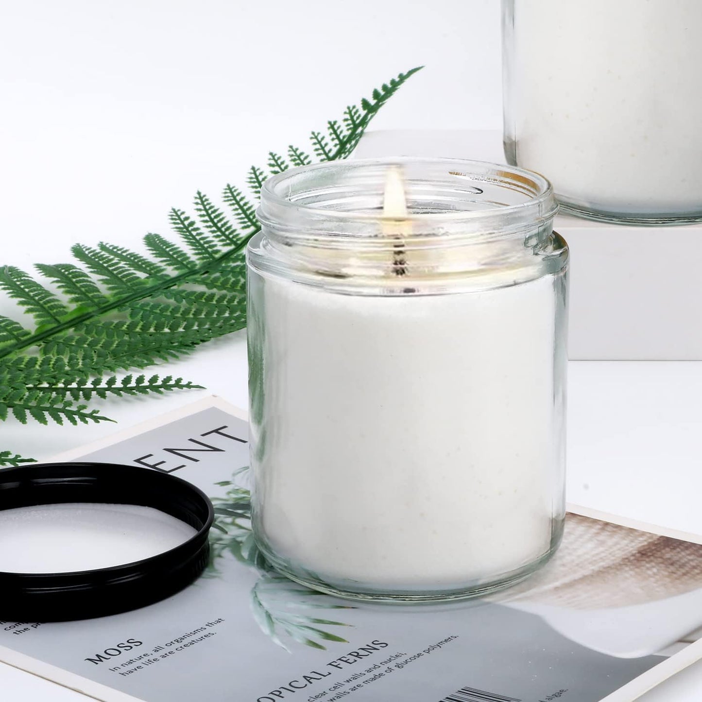 8 OZ Glass Jars with Metal Lids,Clear Round Empty Candle Jars with Airtight Lids,Small Mason Canning Jars for Food,Candle,Honey,Candy,30 Pack.