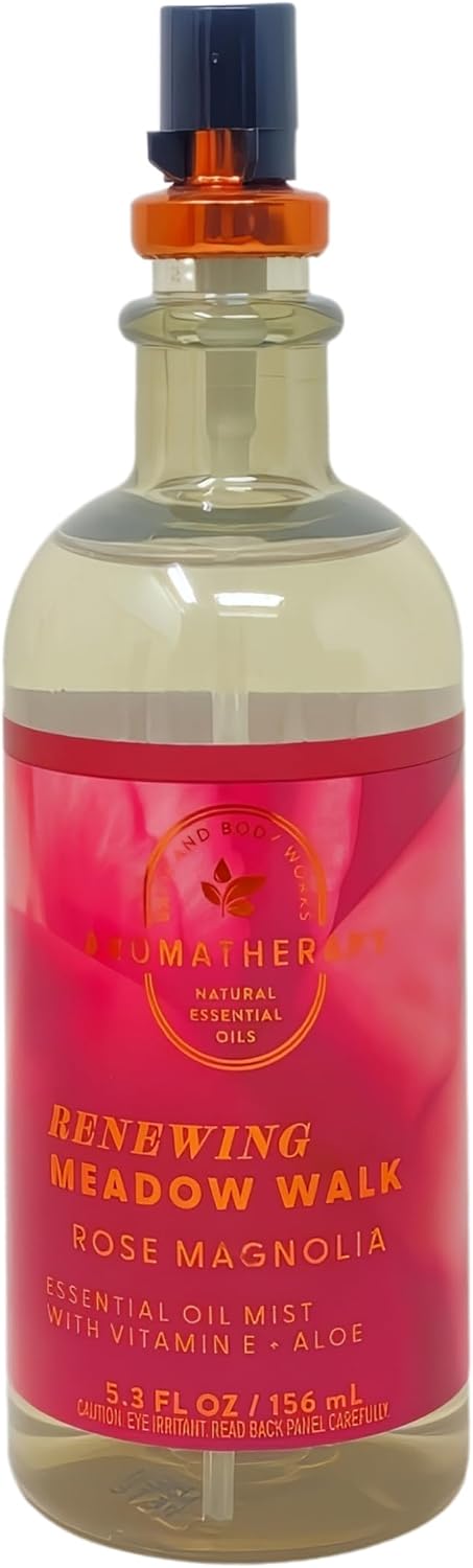 Bath & Body Works Aromatherapy Renewing Meadow Walk Rose Magnolia - 2 Essential Oil Mists with a Himalayan Salts Springs Bar Soap