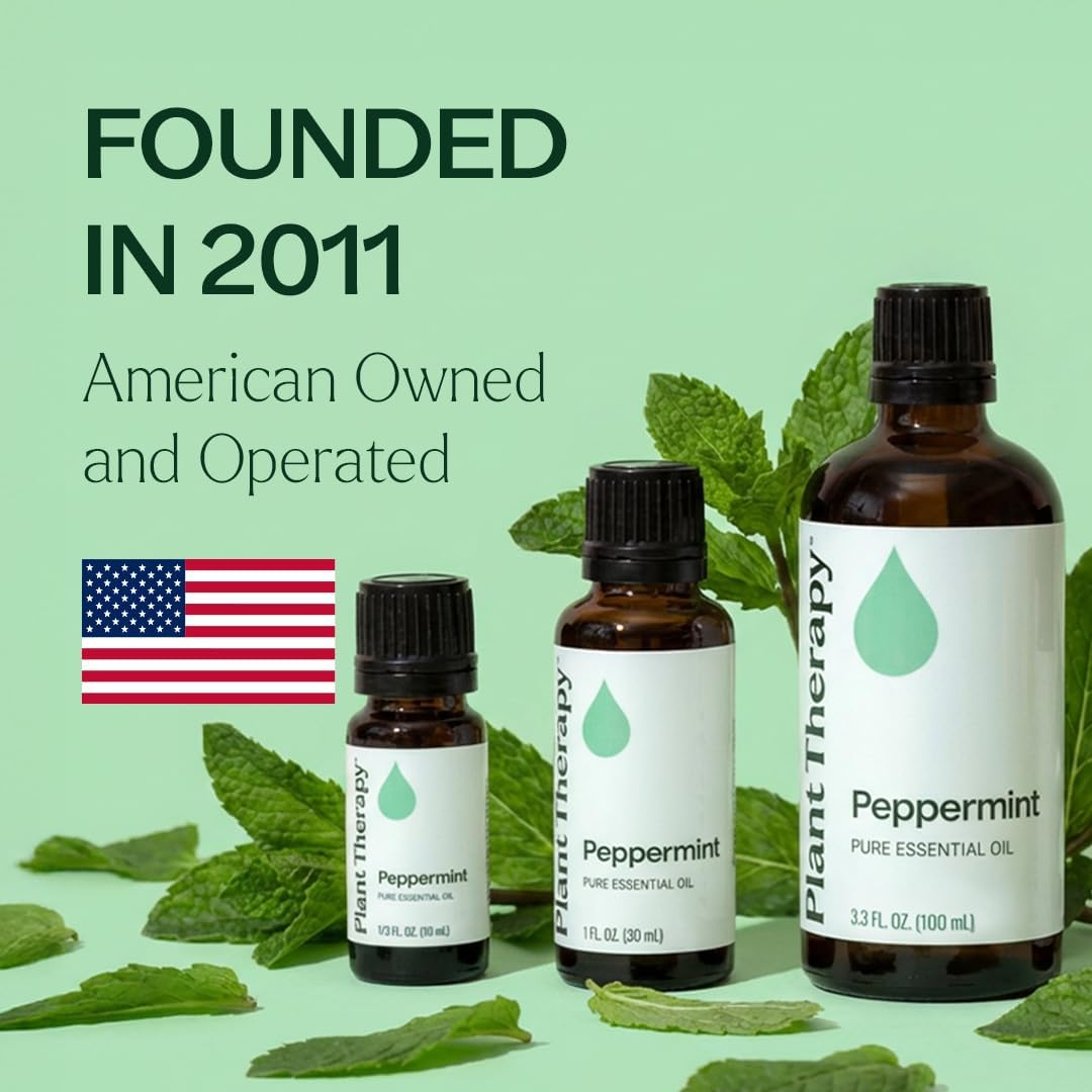 Plant Therapy Peppermint Essential Oil 10 mL (1/3 oz) Natural Aromatherapy