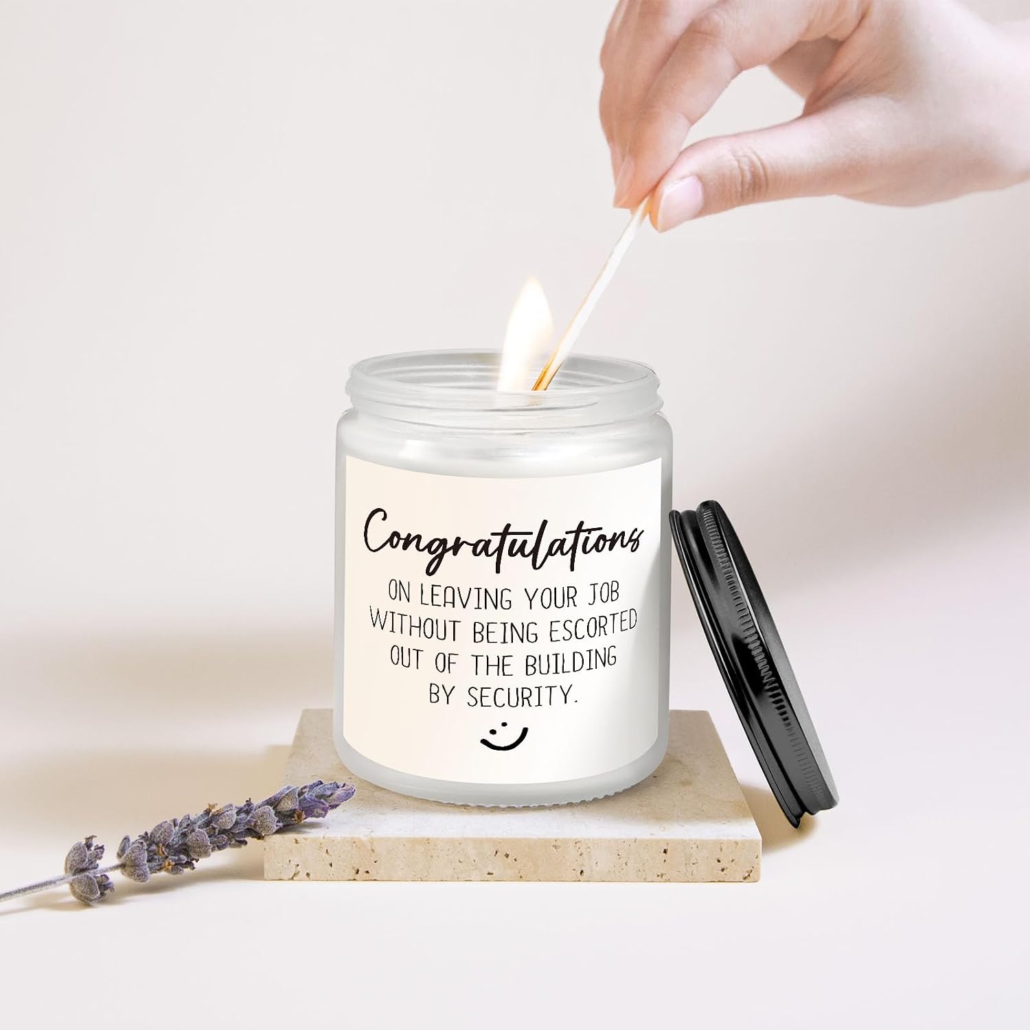 Farewell Gifts for Coworkers, Coworker Leaving Gifts for Women - Lavender Scented Candle, Goodbye Going Away New Job Gift Ideas, Congratulations Retirement Gift for Women Men