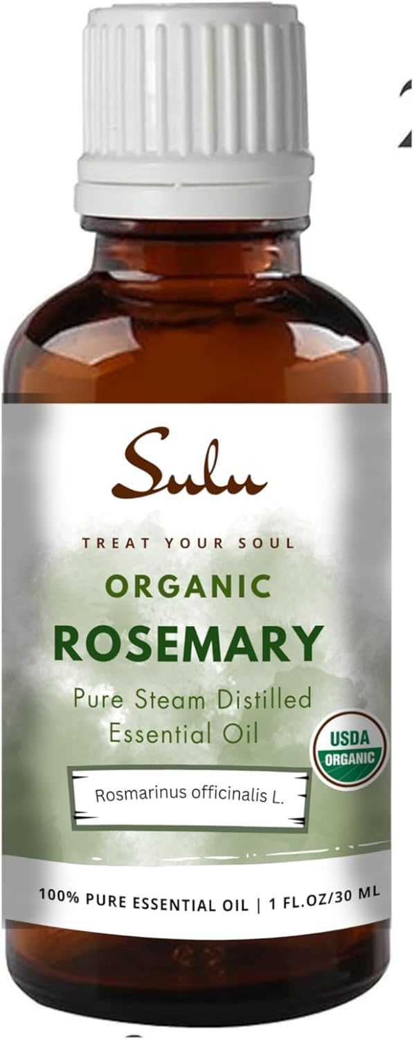 USDA Certified Organic 100% Pure Steam Distilled Essential Oils for Aromatherapy-Skin Care Formulations-All Purpose Household Use- Cruelty Free-Vegan (1 fl.oz, Rosemary)