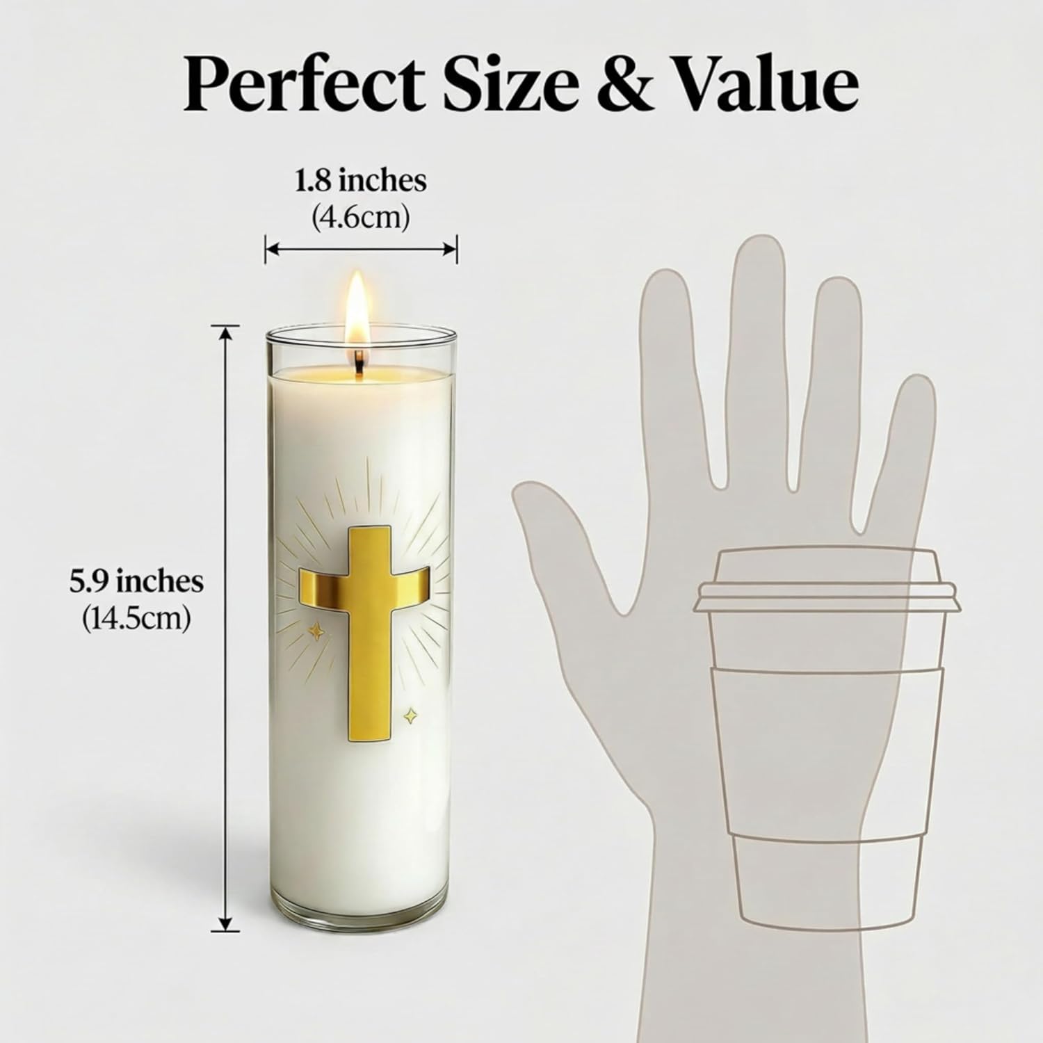 White Beeswax Candle – 2 Pack, 160-Hour, Blessed for Church, Wedding, Prayer & Home – Christian Gift for Women