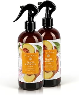 Abbey & Sullivan Linen Spray, Peach Magnolia, Fabric Freshener and Fragrance Room Spray, Pack of 2, 16 oz