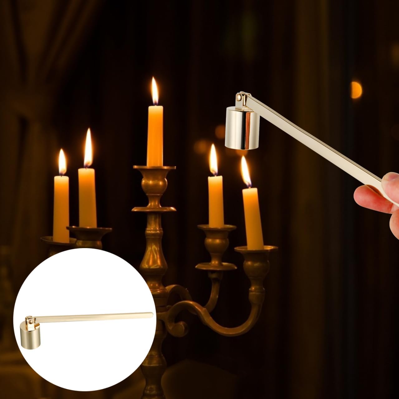 Zerodeko 1pc Straight Cover Candle Snuffer Flame Snuffer for Candles Accessory Device