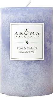 Aroma Naturals Essential Oil Tranquility Pillar Candle, 2.5" x 4", Lavender, 11 Ounce