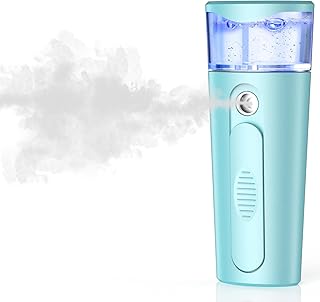 withthesun Nano Face Mister, Facial Steamer, USB Rechargeable Cool Mist Sprayer, 40ml Visual Water Tank, Face Mist for Eyelash Extensions, Facial Deep Cleaning, Makeup (Blue)