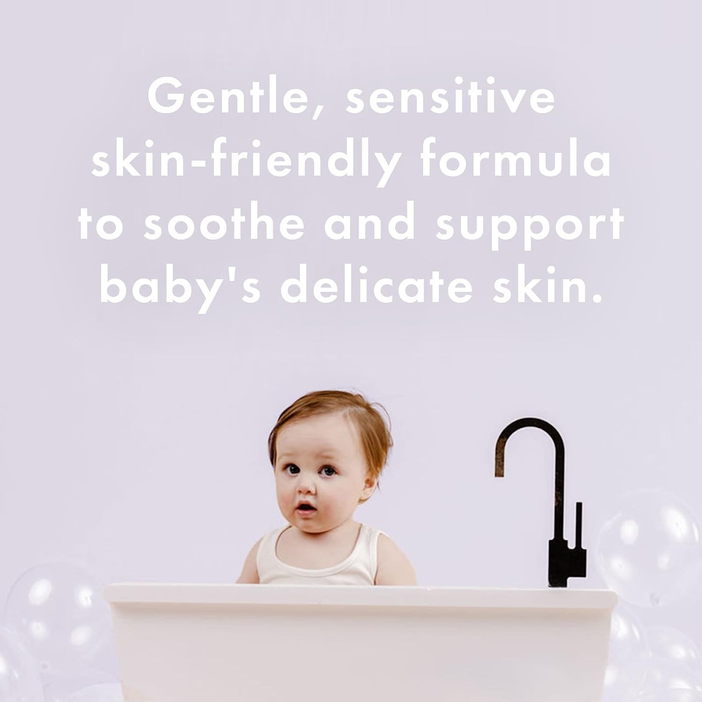 Dabble & Dollop Baby Bubble Bath for Sensitive Skin - Tear-Free & pH-Balanced, EWG-Verified, Fragrance-Free, Long-Lasting Baby Bath Bubbles (10 fl oz, Pack of 2)