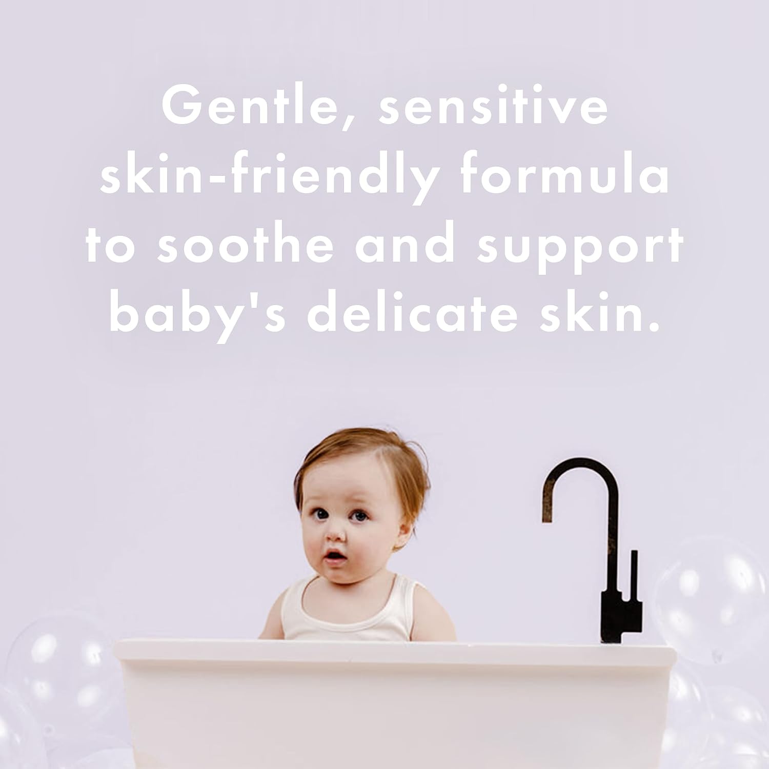 Dabble & Dollop Baby Bubble Bath for Sensitive Skin - Tear-Free & pH-Balanced, EWG-Verified, Fragrance-Free, Long-Lasting Baby Bath Bubbles (10 fl oz, Pack of 2)