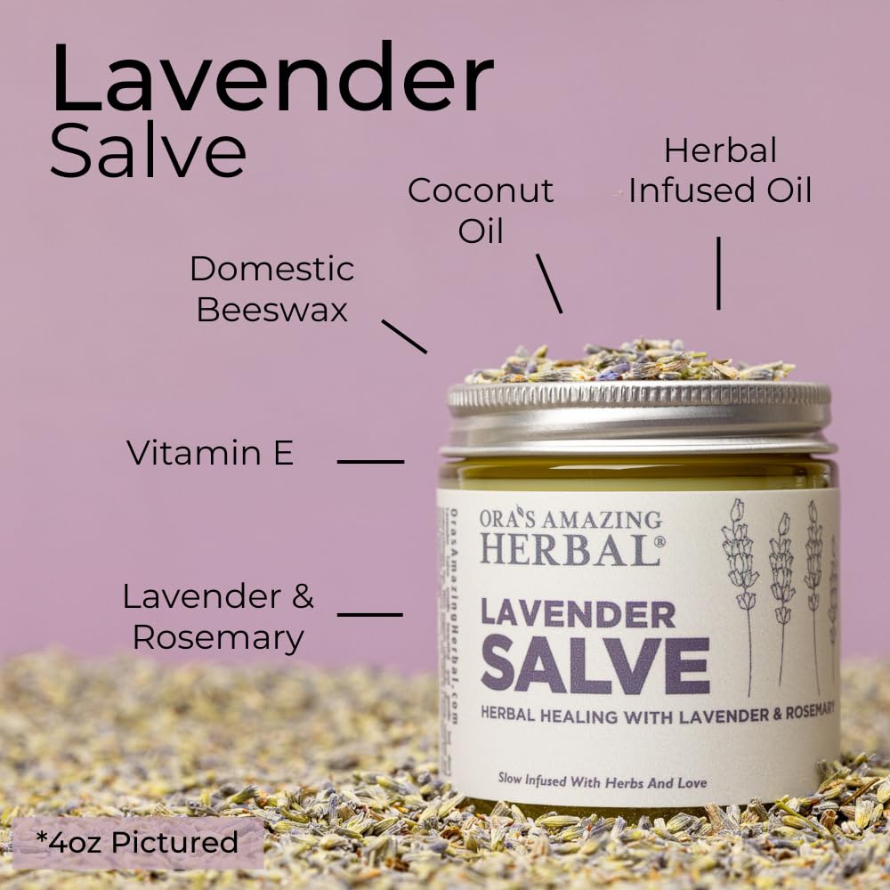 Ora's Amazing Herbal Ora's Herbal Lavender Salve, Lavender Balm, Hand Salve & Massage Balm, 4 oz