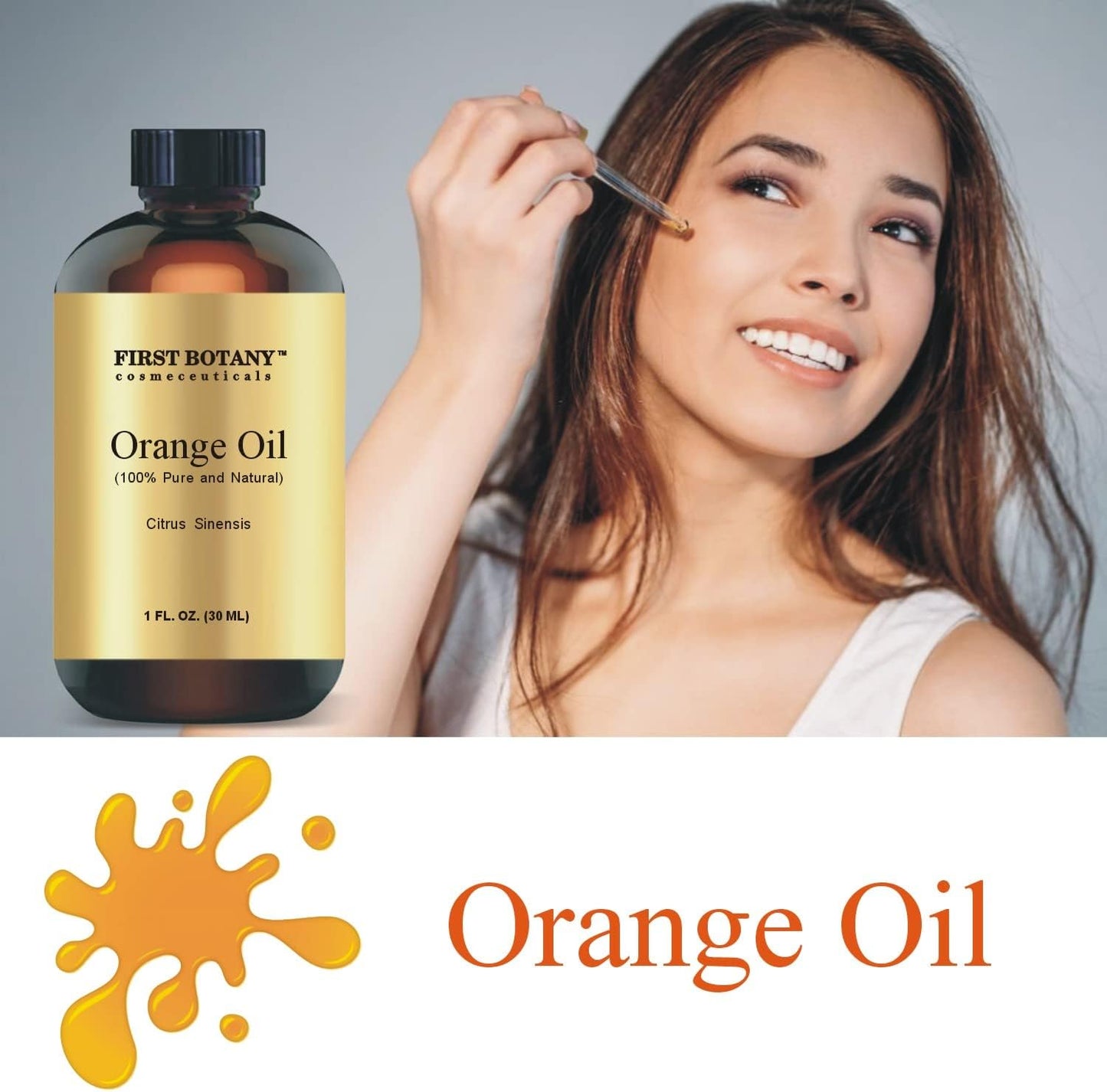 First Botany, 100% Pure Orange Essential Oil - Premium Oil for Aromatherapy, Massage, Topical & Household Uses - 1 fl oz (Orange)