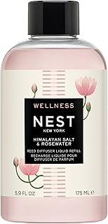 NEST New York Reed Diffuser Liquid Refill, Himalayan Salt & Rosewater - 5.9 fl oz - Fragrance for Up to 90 Days - Flame Free