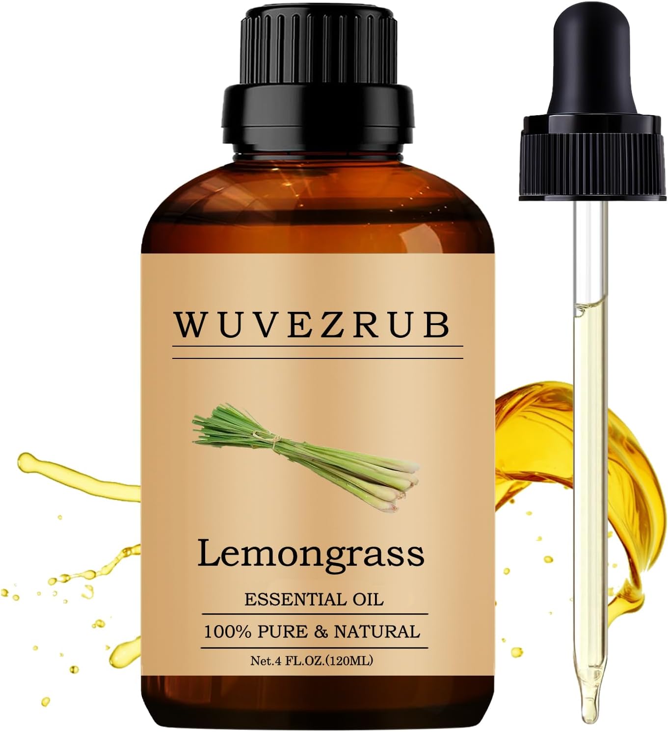 Lemongrass Essential Oils 120ML, 100% Pure and Natural Essential Oil for Aromatherapy Diffuser - 4 Fl Oz/Lemongrass