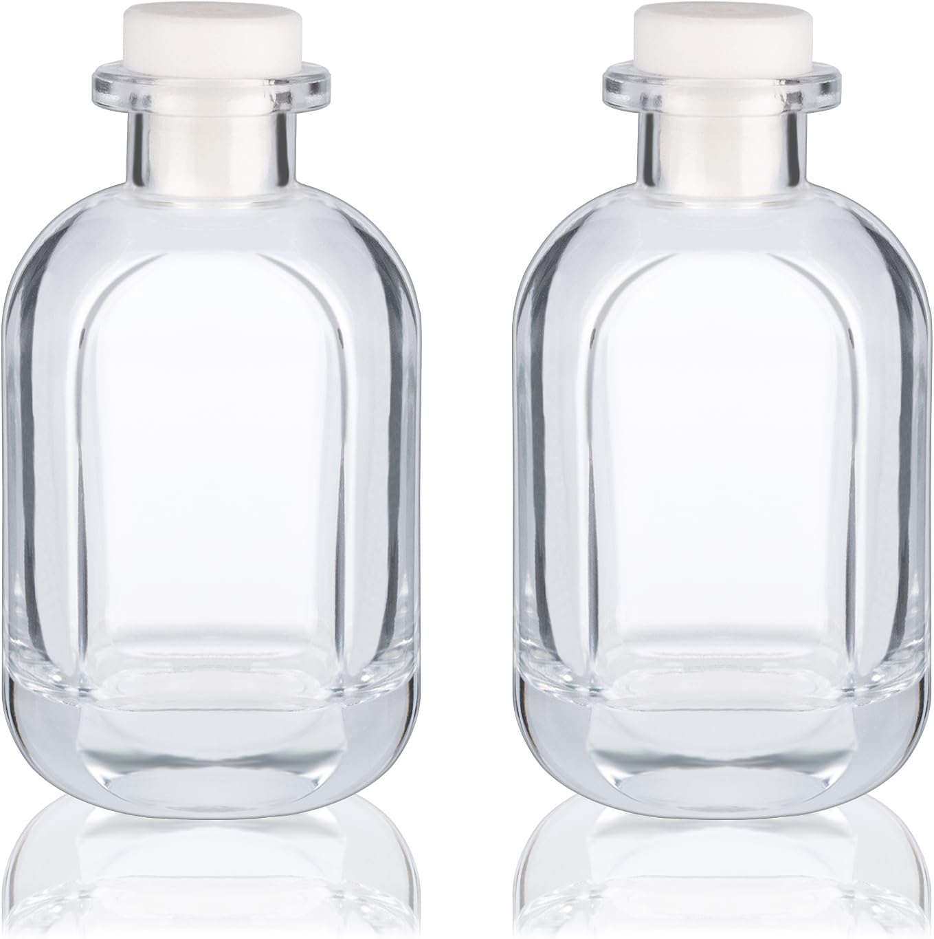 Glass Diffuser Bottles 2 Pack 5oz/150ml Reed Diffuser Sticks Refillable Aromatherapy Storage Container (Clear)