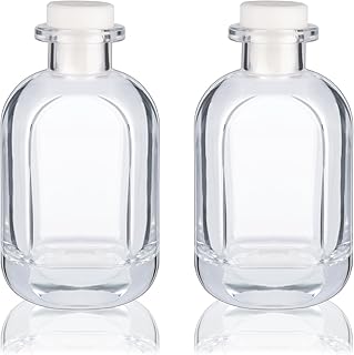 Glass Diffuser Bottles 2 Pack 5oz/150ml Reed Diffuser Sticks Refillable Aromatherapy Storage Container (Clear)